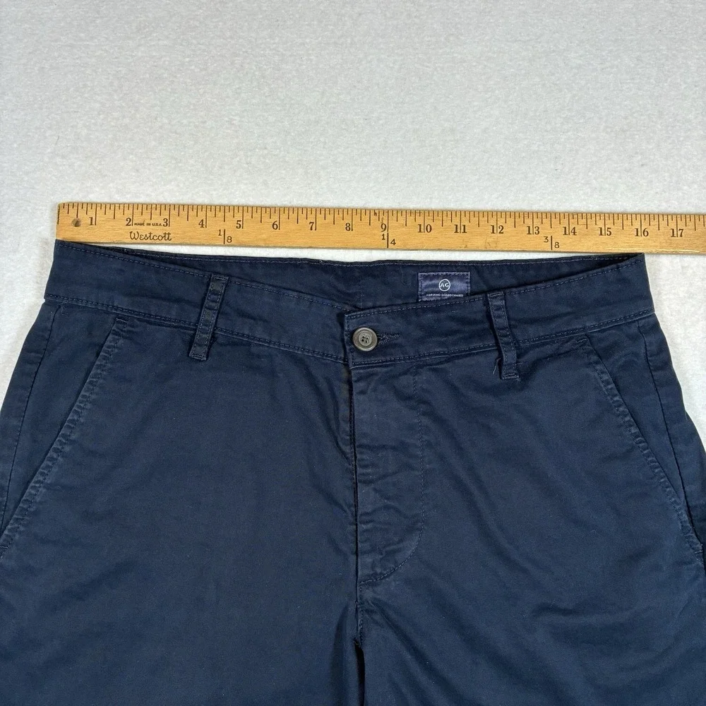 AG Adriano Goldschmied Wanderer Mens 31 Navy Blue Stretch Chino Casual Shorts